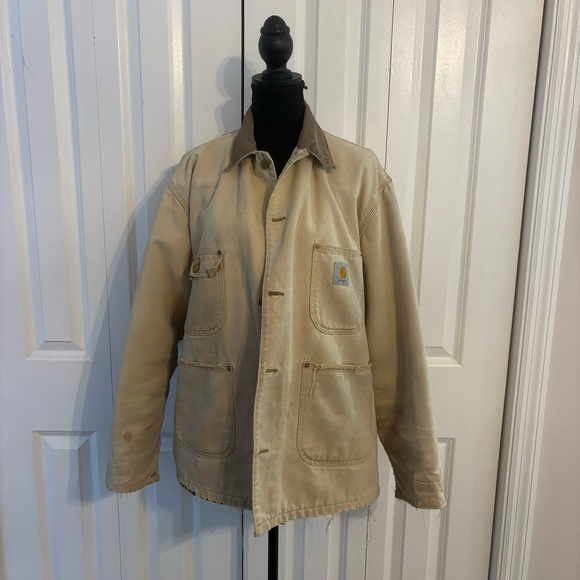 Vintage Carhartt Barn Chore wool Blanket Lined Jacket vtg wear worn men’s large - Picture 12 of 12